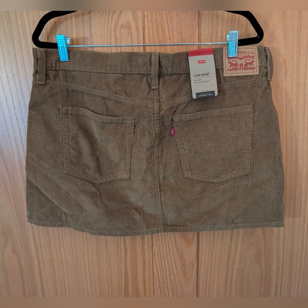 Levi's ICON Tan Corduroy Mini Skirt - Picture 2 of 9
